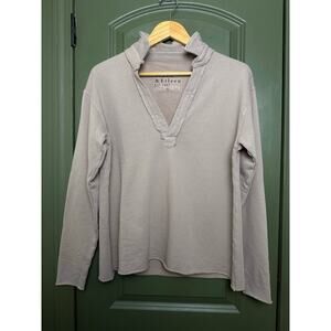 NWOT Frank & Eileen Patrick Triple Fleece popover Henley Top Deep Taupe Small